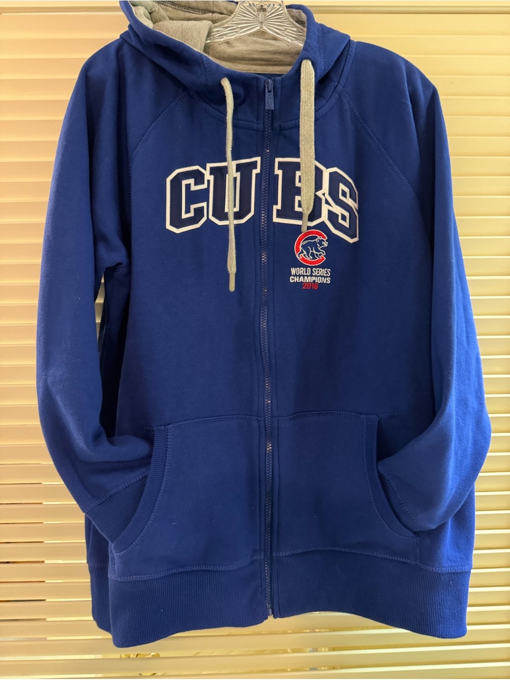 Cubs 2016 World Series Champions fleece full zippered hooded jacket.